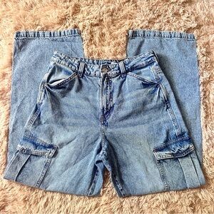 Divided H&M Blue Denim Cargo Jeans
